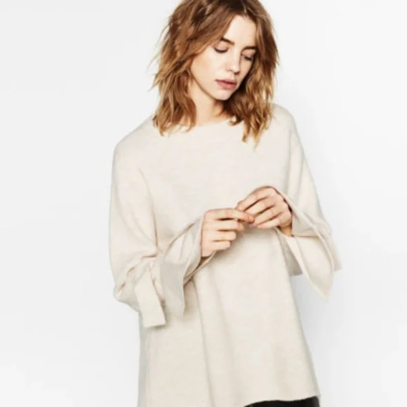Zara tie top sleeve sweater